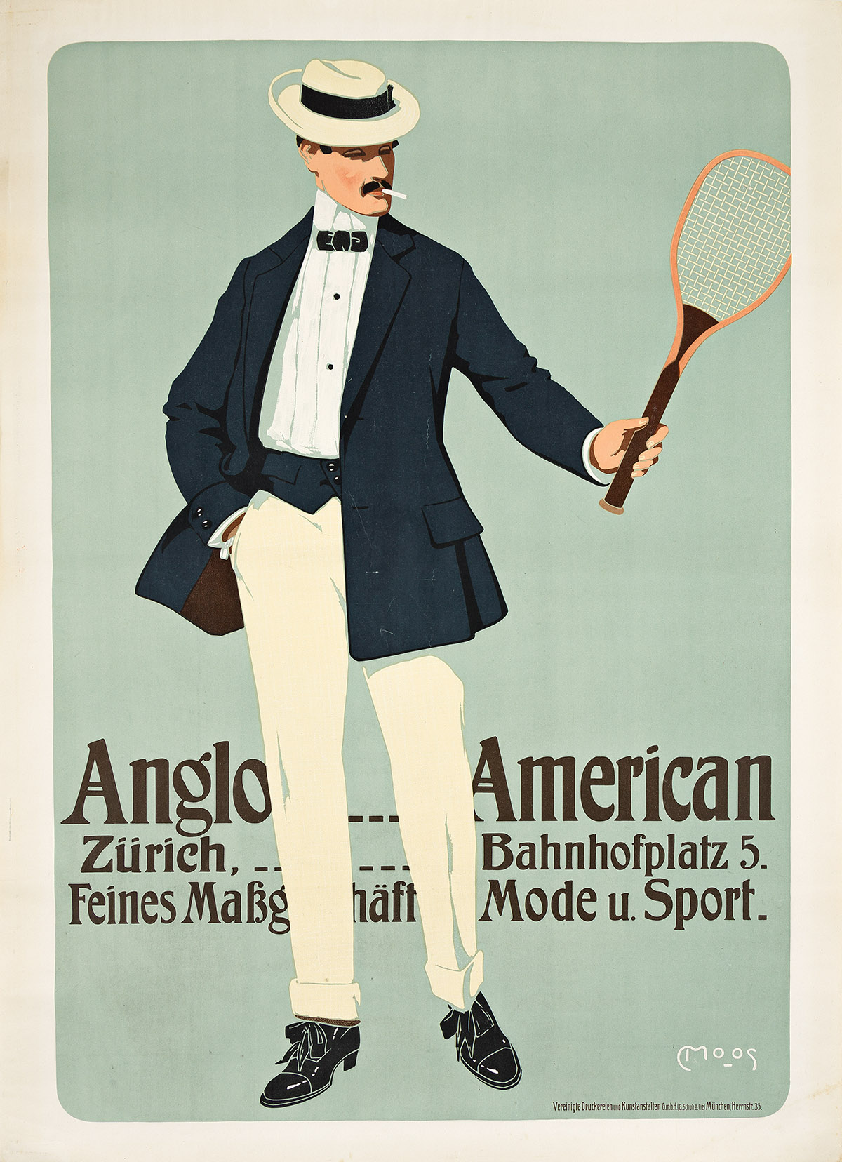 CARL FRANZ MOOS (1878-1959). ANGLO - AMERICAN / MODE U. SPORT. 1908. 49x35½ inches, 124½x90¼ cm. G. Schuh, Munich.